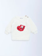 HOP Baby White Christmas-Inspired Fur Sweater