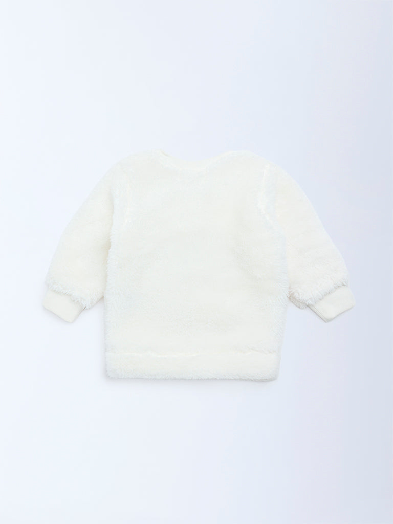 HOP Baby White Christmas-Inspired Fur Sweater