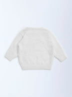 HOP Baby White Bunny Design Sweater