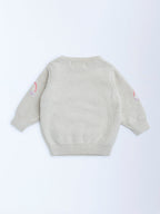 HOP Baby Beige Rainbow Design Cotton Sweater