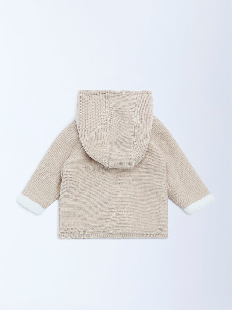 HOP Baby Beige Knitted Cotton Sweater