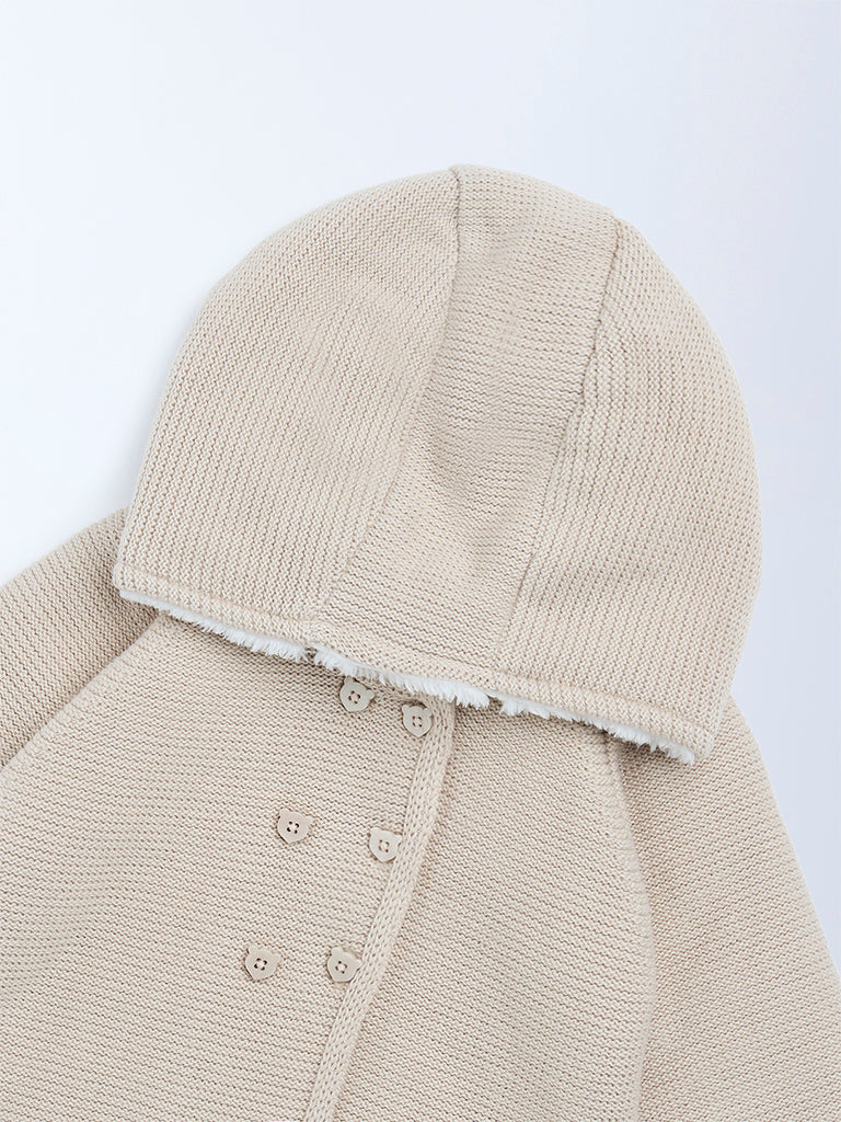 HOP Baby Beige Knitted Cotton Sweater