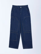 Y&F Kids Indigo Mid-Rise Relaxed-Fit Jeans