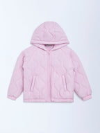 HOP Kids Dusty Pink Quilted Hooded Jacket