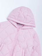 HOP Kids Dusty Pink Quilted Hooded Jacket
