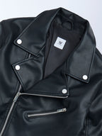 Y&F Kids Black Faux-Leather Jacket