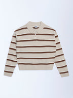Y&F Kids Brown Striped Sweater
