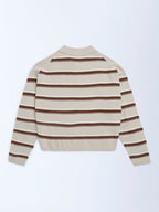 Y&F Kids Brown Striped Sweater