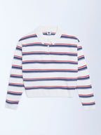 Y&F Kids White Striped Sweater