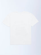 Y&F Kids White Printed Cotton T-Shirt