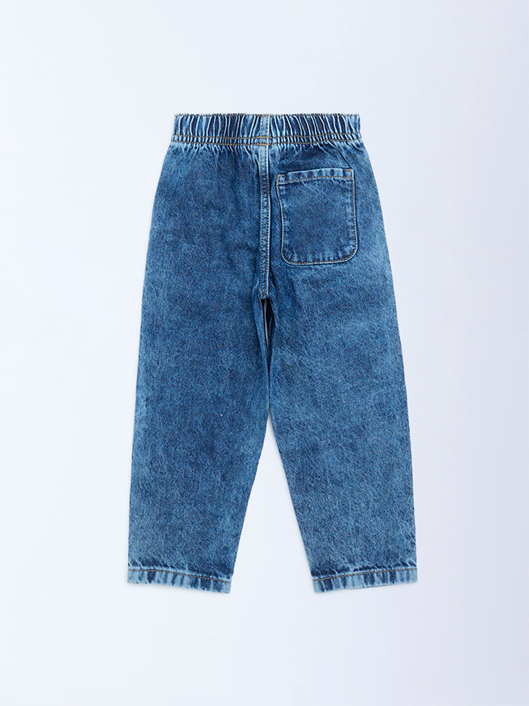 HOP Kids Blue Faded Mid-Rise Jeans