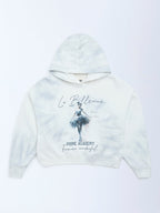 Y&F Kids Charcoal Printed Cotton-Blend Hoodie