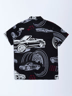 Y&F Kids Black Printed Shirt