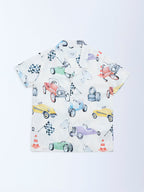 HOP Kids Off-White Printed Shirt