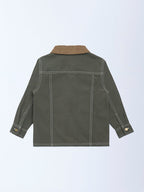 HOP Kids Olive Solid Cotton Jacket
