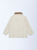 HOP Kids Beige Solid Cotton Jacket