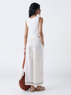 Bombay Paisley Off-White Cotton-Blend Waistcoat