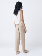 Bombay Paisley Beige Cotton-Blend Pants