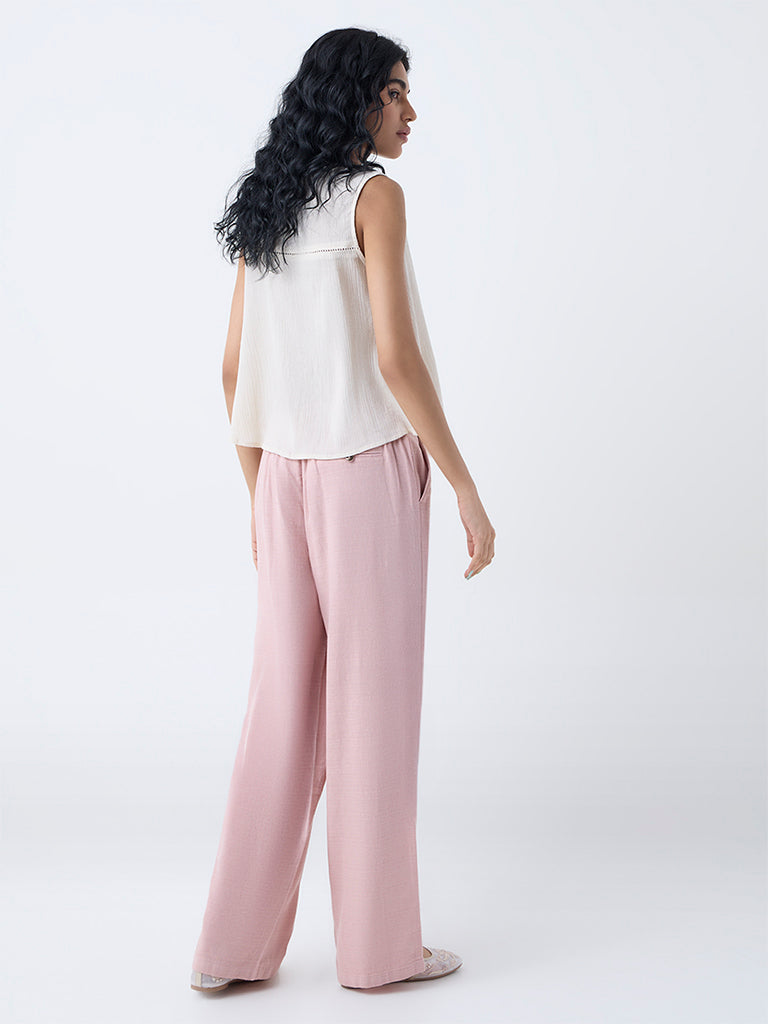 Bombay Paisley Pink Cotton-Blend Pants