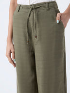 Bombay Paisley Olive Cotton-Blend Pants