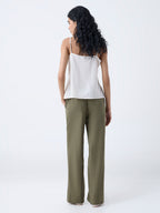 Bombay Paisley Olive Cotton-Blend Pants