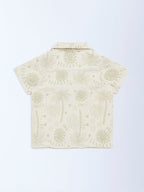 HOP Baby Beige Embroidered Cotton Shirt
