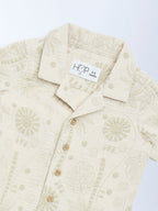 HOP Baby Beige Embroidered Cotton Shirt