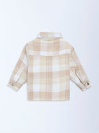 HOP Baby Beige Checkered Cotton Shacket