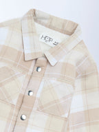 HOP Baby Beige Checkered Cotton Shacket