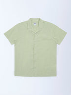 Y&F Kids Sage Embroidered Resort-Fit Cotton Shirt