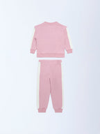 HOP Kids Pink Cotton-Blend Sweatshirt and Joggers Set