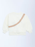 HOP Kids Off-White Animal Design Cotton-Blend Sweatshirt