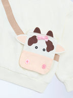 HOP Kids Off-White Animal Design Cotton-Blend Sweatshirt