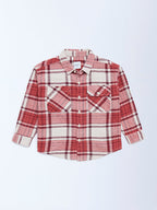 HOP Kids Red Checkered Cotton Shirt