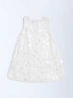 HOP Kids White Embellished Party Dress