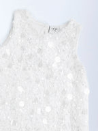 HOP Kids White Embellished Party Dress