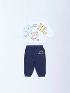 HOP Baby Navy Cotton Sweatshirt and Joggers Set