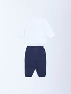 HOP Baby Navy Cotton Sweatshirt and Joggers Set