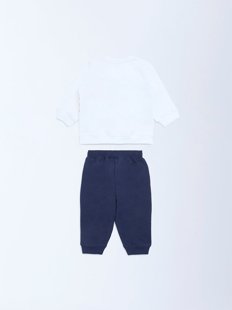 HOP Baby Navy Cotton Sweatshirt and Joggers Set