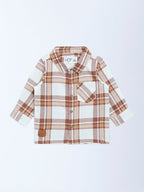 HOP Baby Brown Checks Design Cotton Shirt