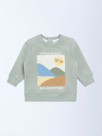 HOP Baby Sage Embroidered Cotton-Blend Sweatshirt