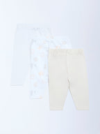 HOP Baby Multicolour Mid-Rise Cotton Pants - Pack of 3