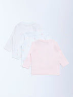 HOP Baby Pink Printed Cotton T-Shirts - Pack of 3