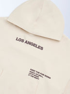 Y&F Kids Light Beige Text Printed Cotton-Blend Hoodie