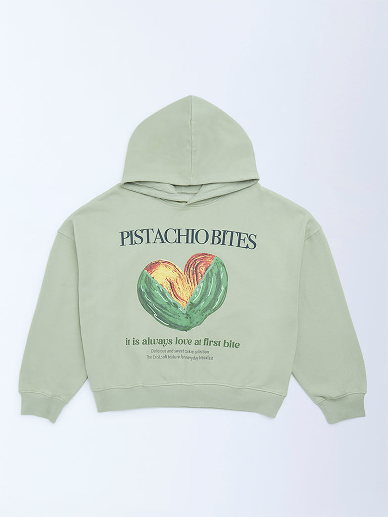 Y&F Kids Sage Printed Cotton-Blend Hoodie