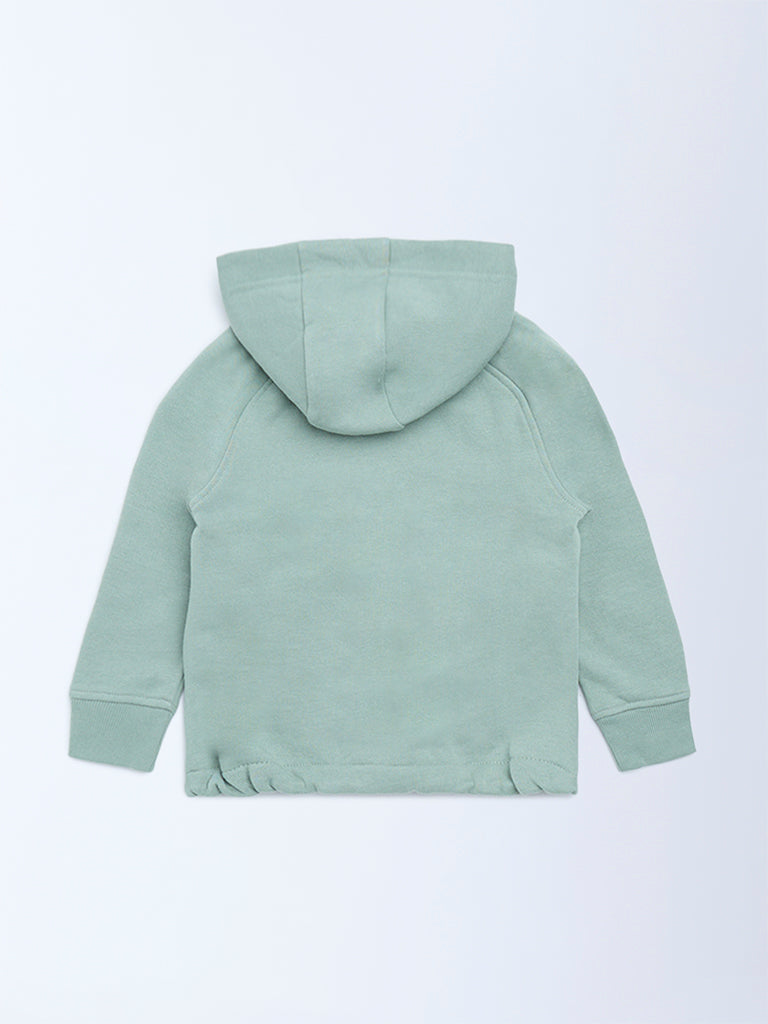 HOP Kids Sage Typographic Cotton-Blend Hoodie