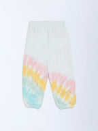HOP Kids Off-White Tie-Dye High-Rise Cotton-Blend Joggers