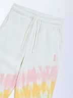 HOP Kids Off-White Tie-Dye High-Rise Cotton-Blend Joggers