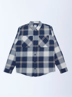 Y&F Kids Navy Checks Printed Cotton Shirt