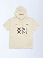 Y&F Kids Beige Printed Cotton Hoodie